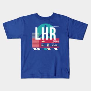 London Heathrow (LHR) Airport Code Baggage Tag E Kids T-Shirt